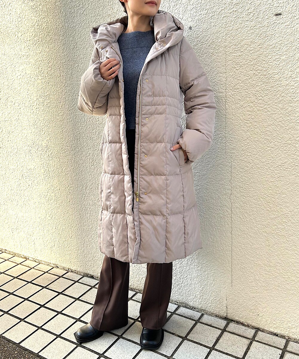 小さいサイズ バックウエストベルト付きダウン