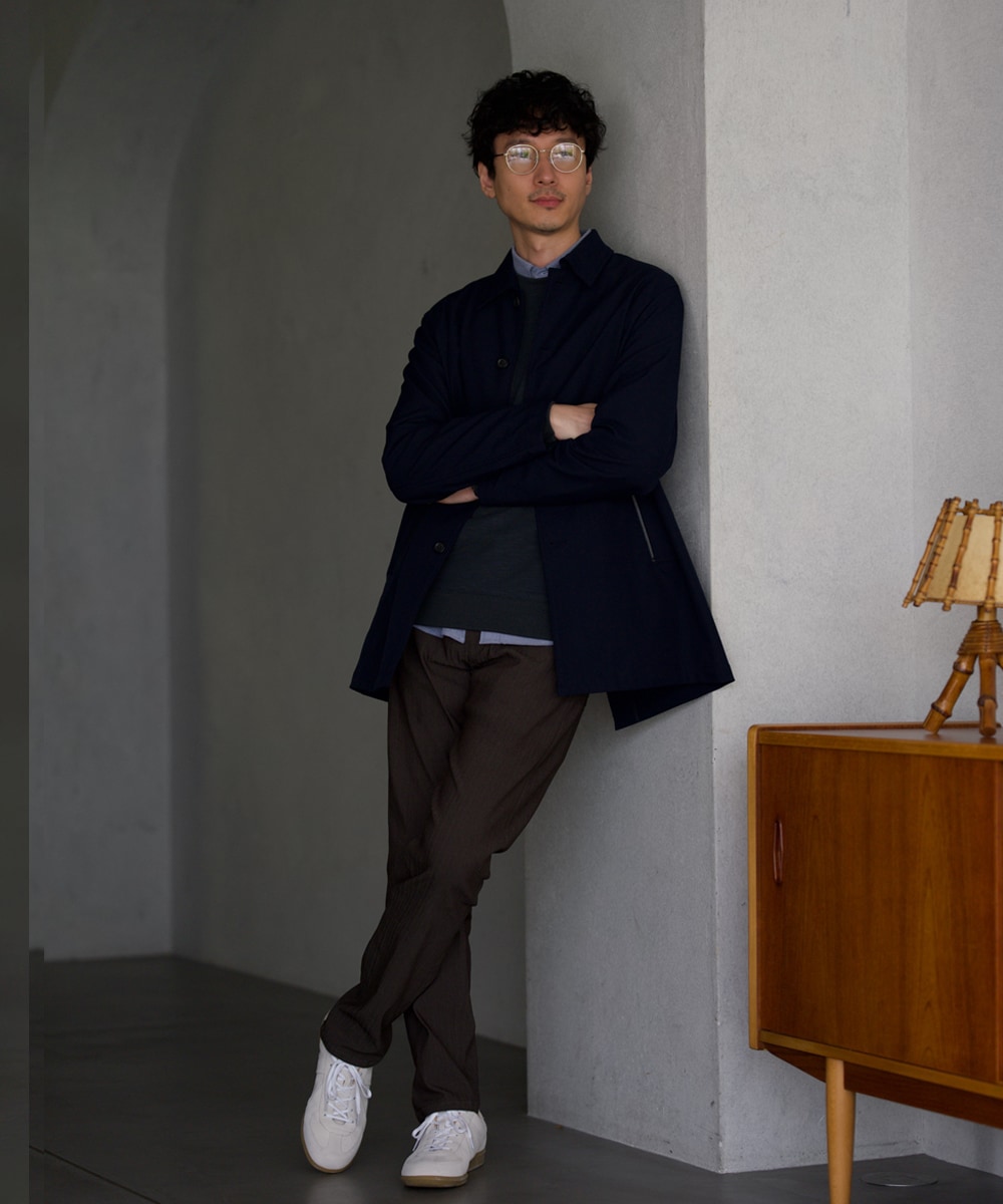 ＼WEB限定アイテム／ツイルストレッチステンカラージャケット【撥水/毛玉になりにくい】