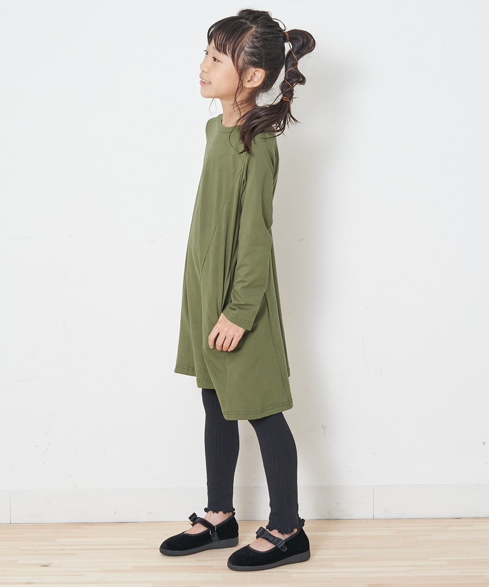 Aライン長そでワンピース