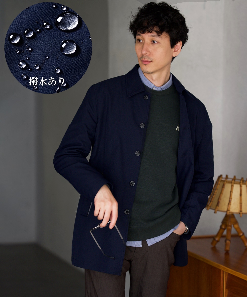 ＼WEB限定アイテム／ツイルストレッチステンカラージャケット【撥水/毛玉になりにくい】