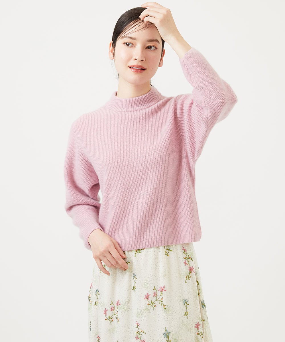 Pure cashmere bottleneck knit