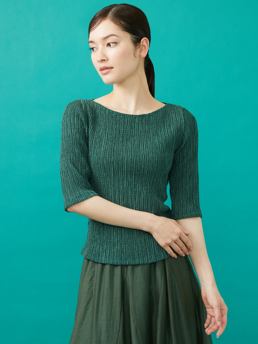Shirring jersey top