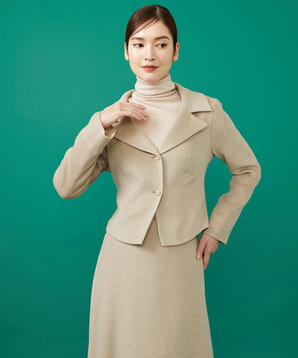 Beige skirt suit style
