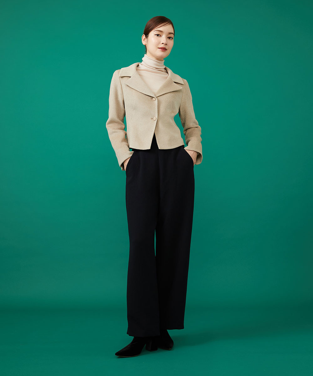 Beige pant suit style