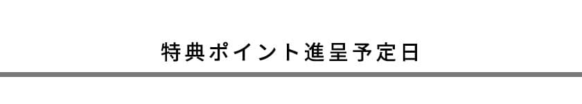 特典ポイント進呈予定日