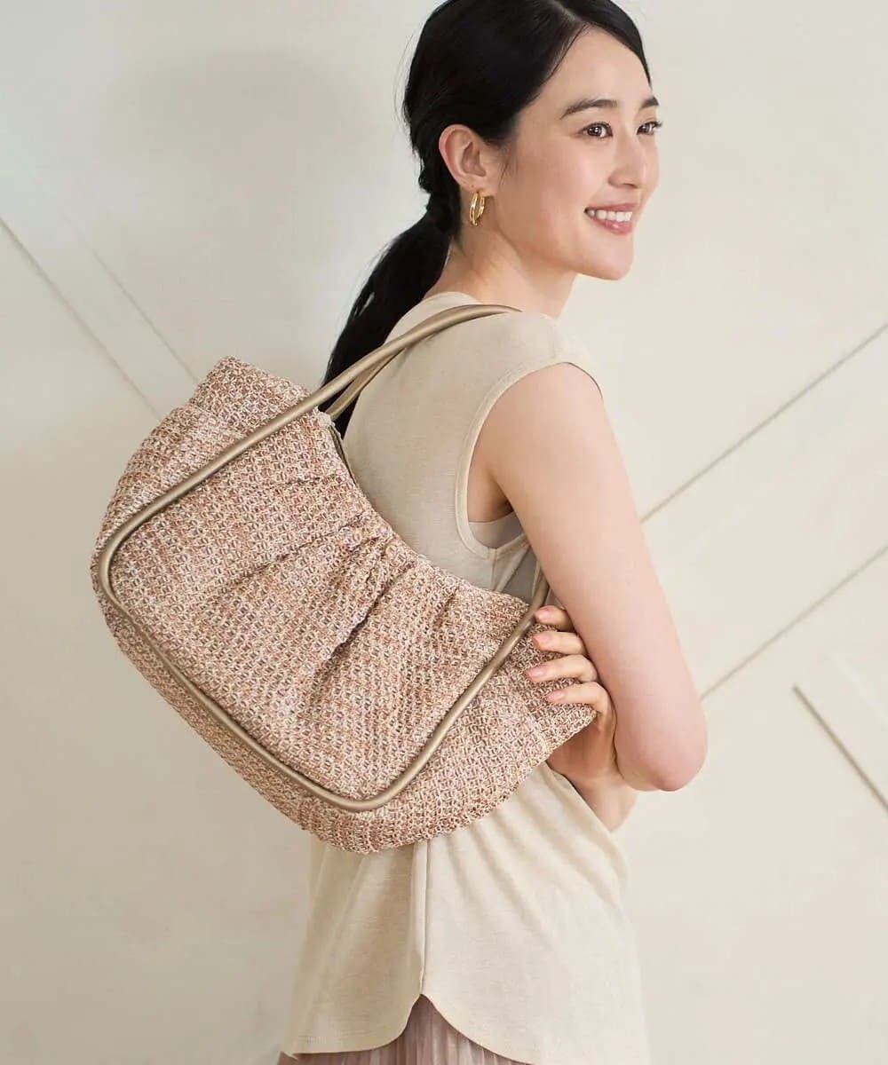 ラフィアライクハーフムーンバッグ