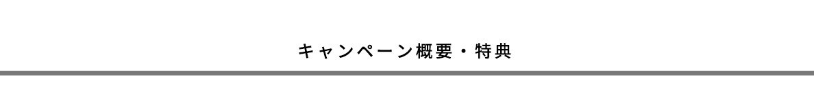キャンペーン概要・特典