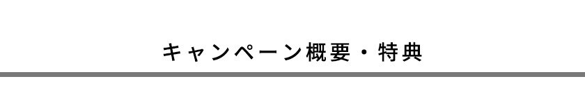 キャンペーン概要・特典