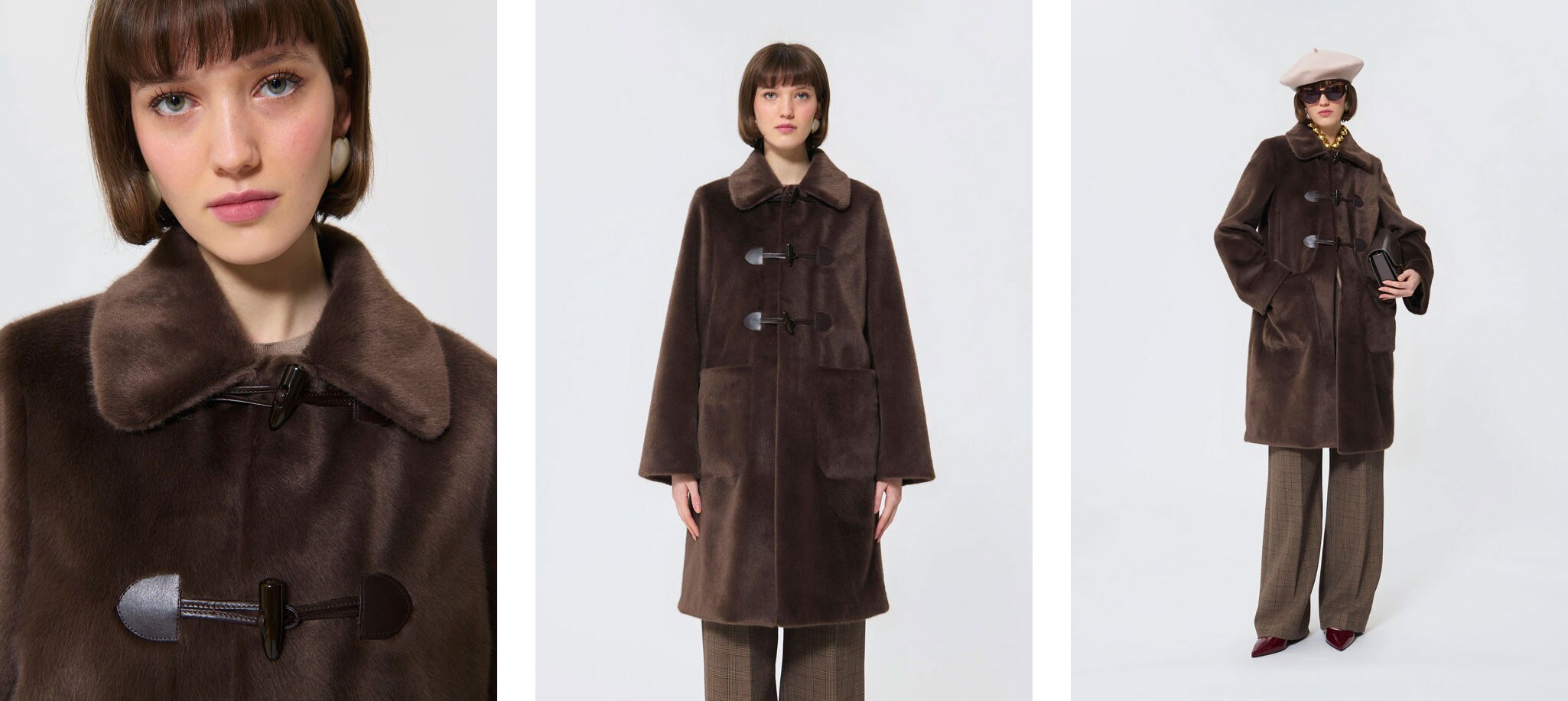 フェイクファーダッフルコート