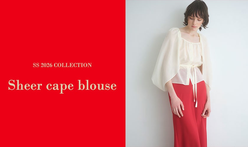 【S SYBILLA】SS26 - Sheer cape blouse -