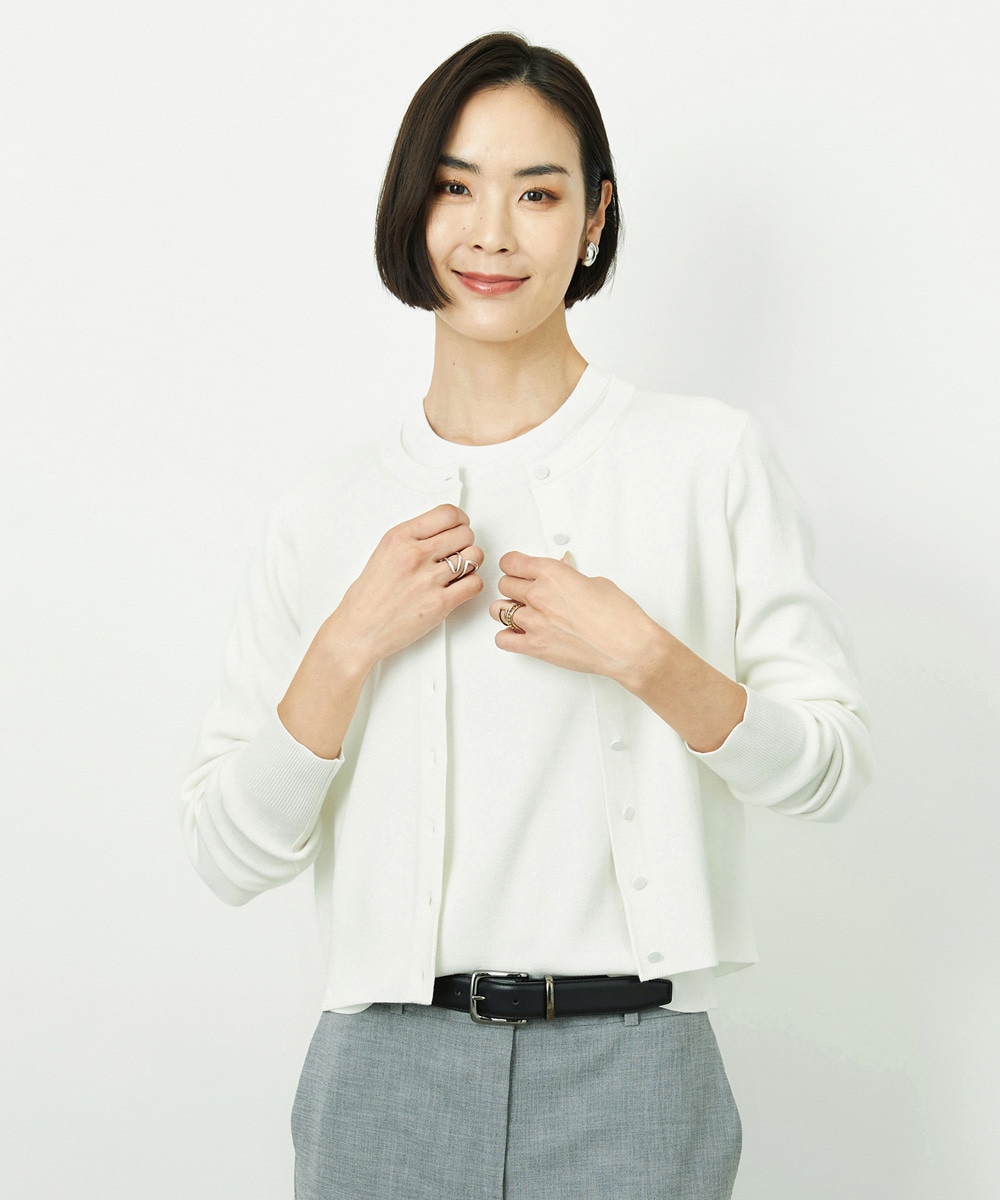 【NEW】[アンサンブル対応]コンパクトクルーネックカーディガン