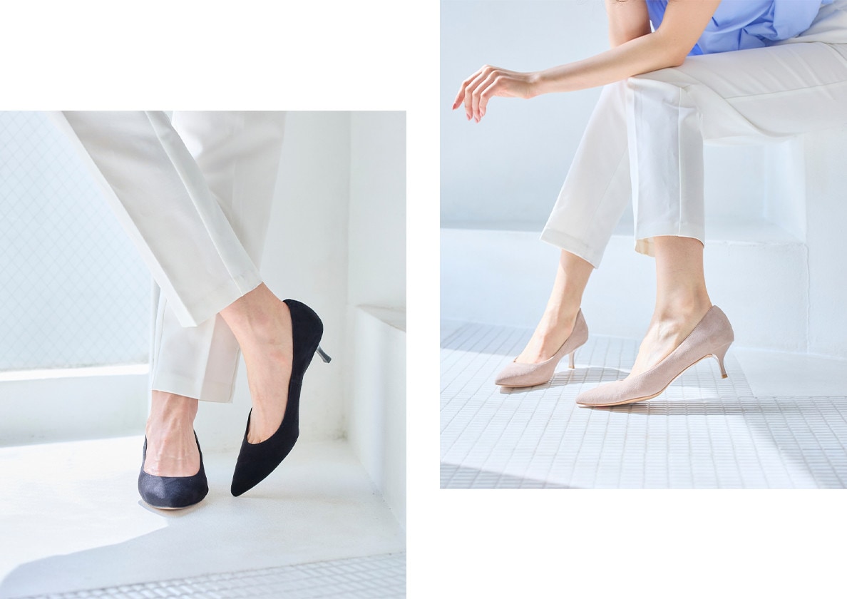 【ALUNE SEVEN TWELVE THIRTY】スティレットローヒールポインテッドパンプス