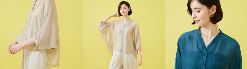 Dolman sleeve sheer blouse