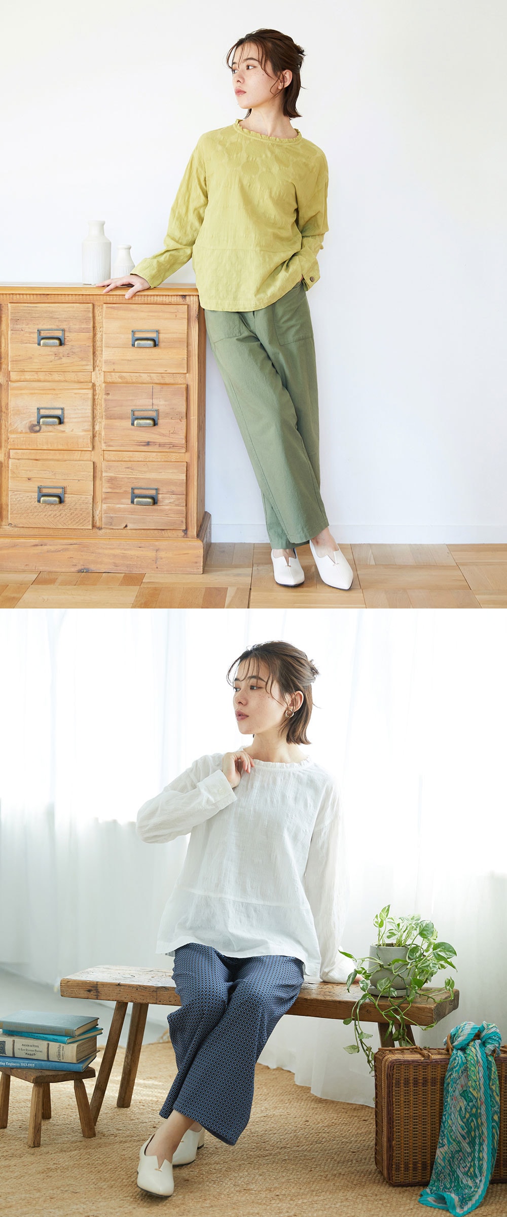 上品な存在感のドットジャカードブラウス