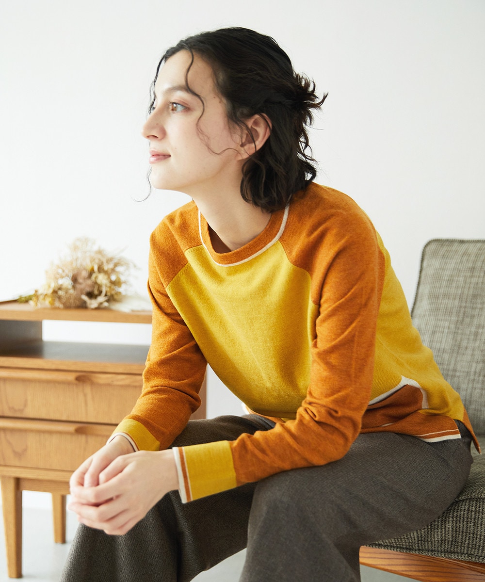 【ニット】バイカラーポケットデザインニット