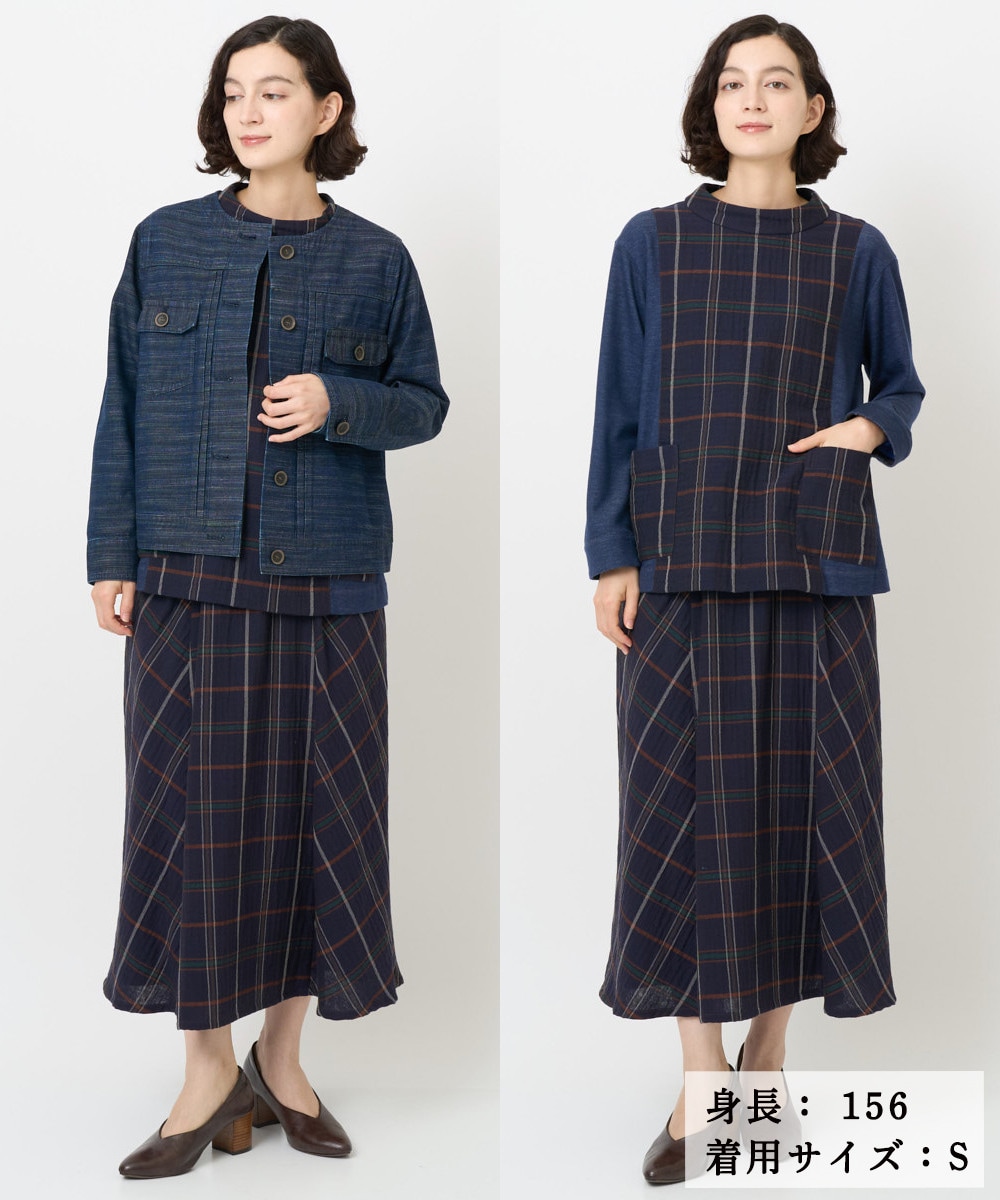 デニム×チェックで大人可愛いカジュアルスタイル