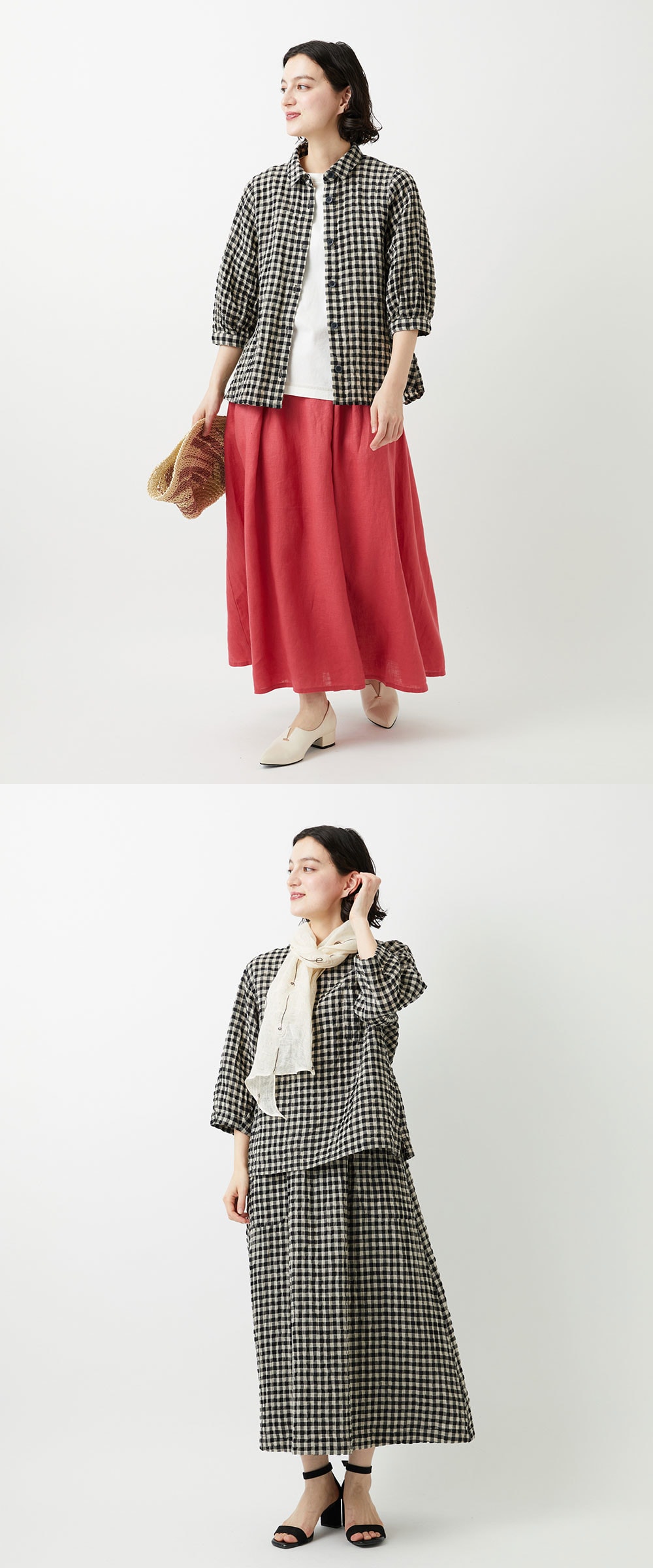 大人ナチュラルなギンガムチェック