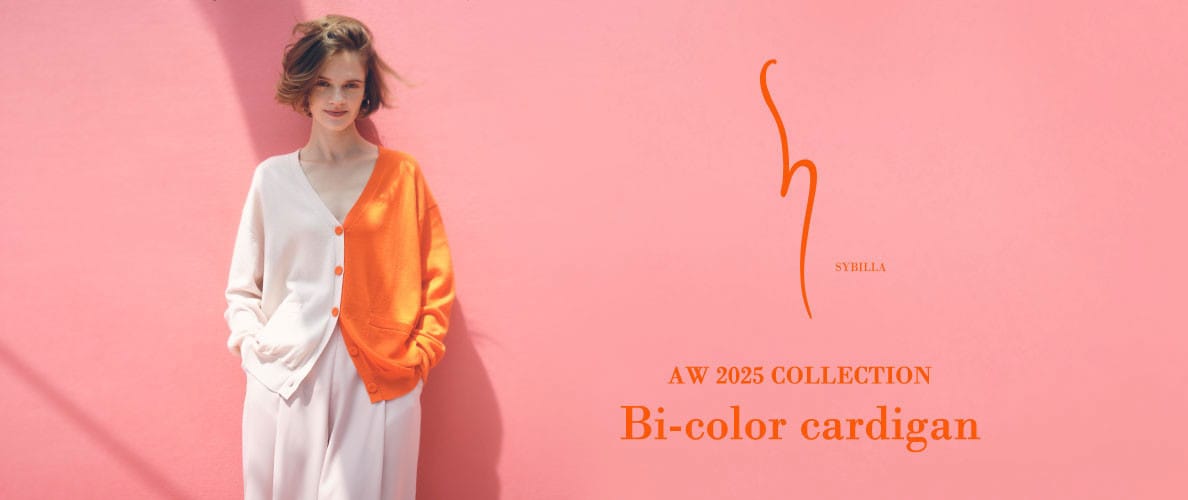 【S SYBILLA】AW25 - Bi-color knit cardigan -