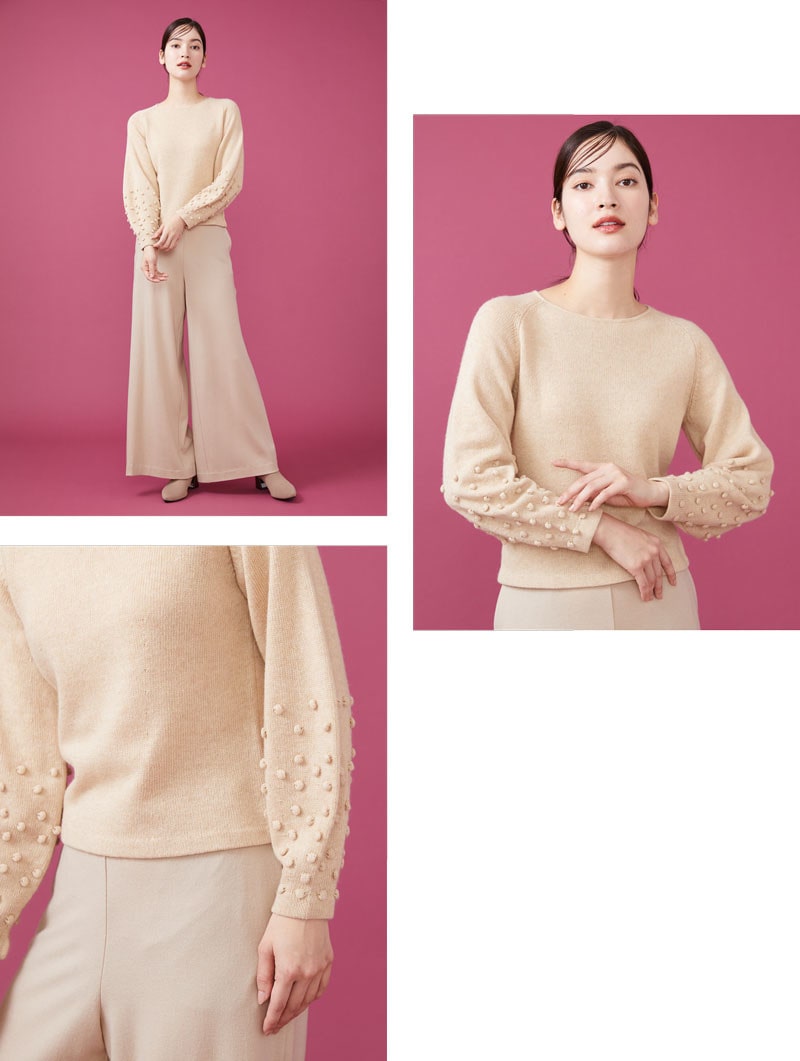 【Dotted sleeve knit】