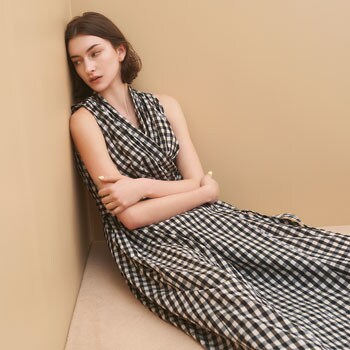 【S SYBILLA】SS 2024 - Gingham check wrap dress -