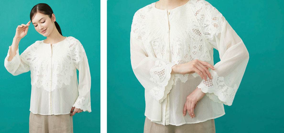 Flower lace blouse