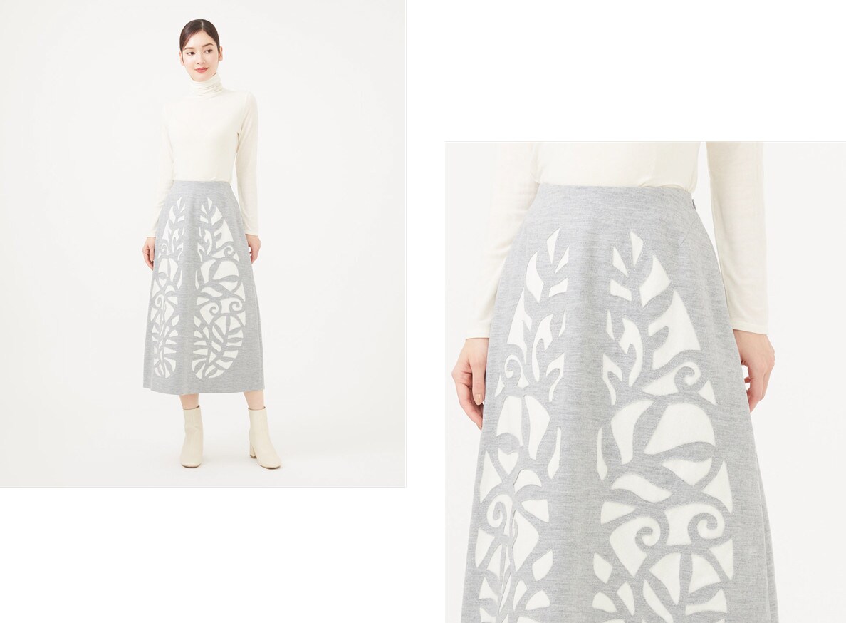 Special cutwork cocoon skirt
