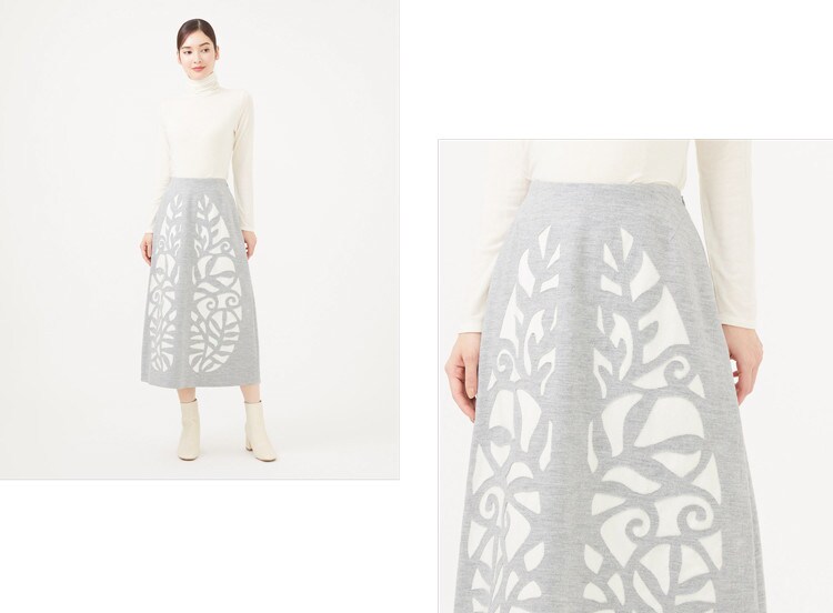 Special cutwork cocoon skirt