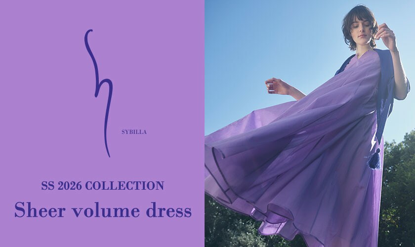 【S SYBILLA】SS26 - Volume sheer dress - 