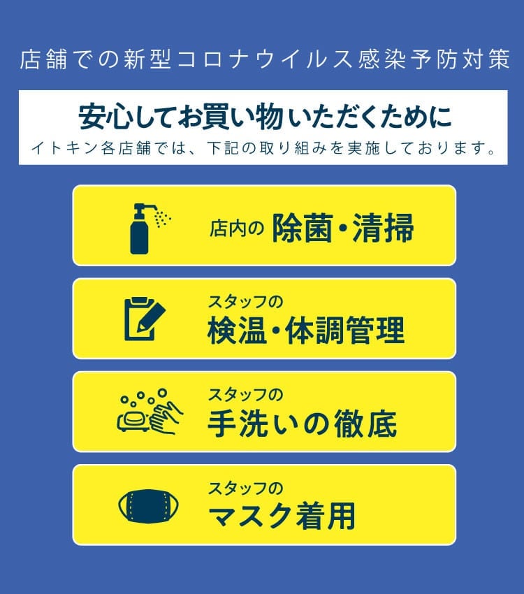 店舗での新型コロナウイルス感染予防対策について