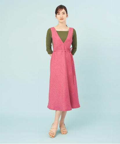 Sybilla シビラ リネンビスコースvネックワンピース イトキンオンラインストア