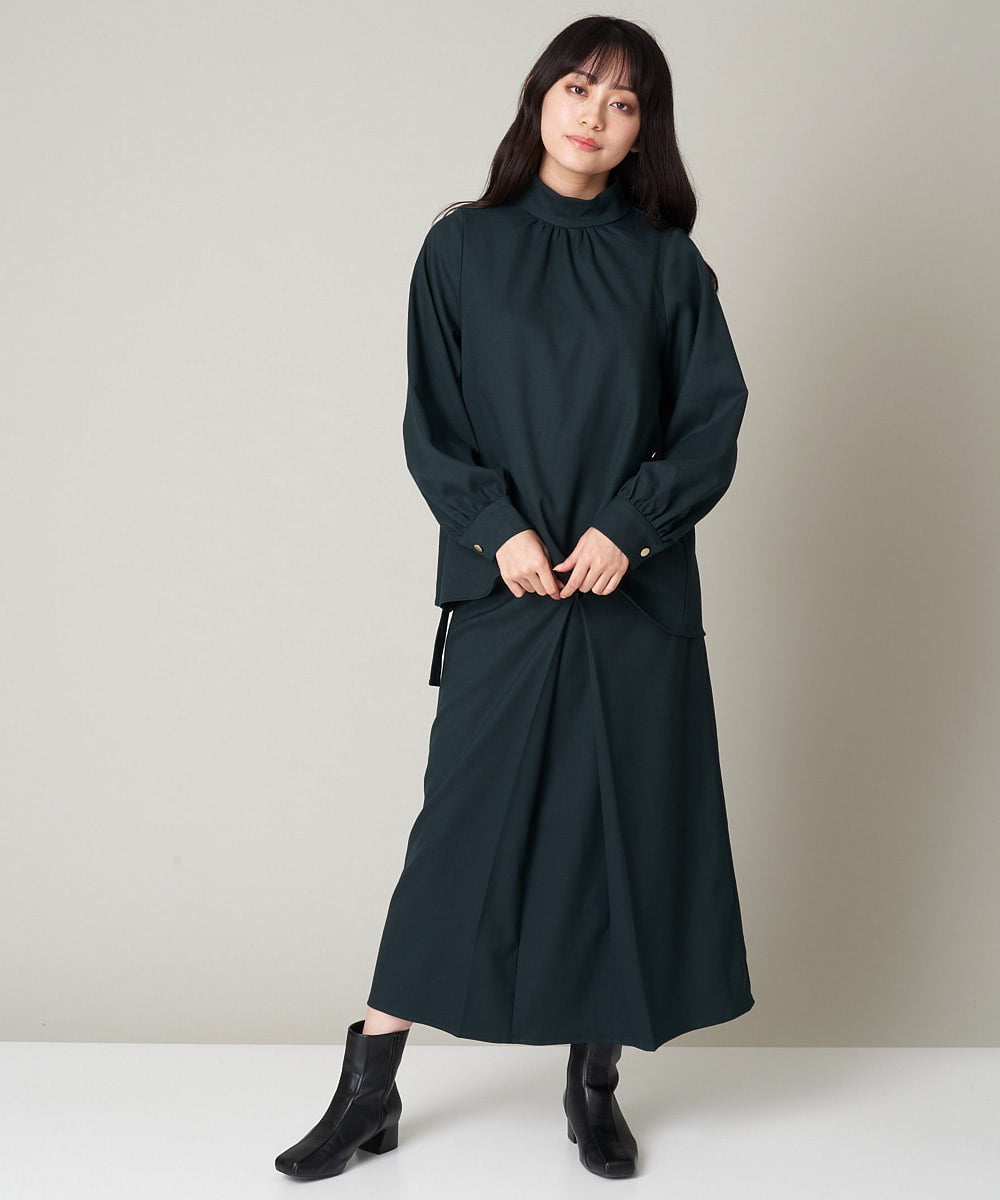 A1BAS10072 A de a.v.v ボウタイフレアブラウス グリーン