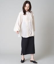 A1BJP69063 A de a.v.v 肩ラッフルタックブラウス ブラック