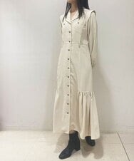 A1EAS05127 A de a.v.v マーメイドフレアワンピ―ス アイボリー