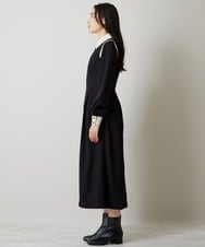 A1EJP59090 A de a.v.v バイカラ―肩ラッフルワンピース ブラック