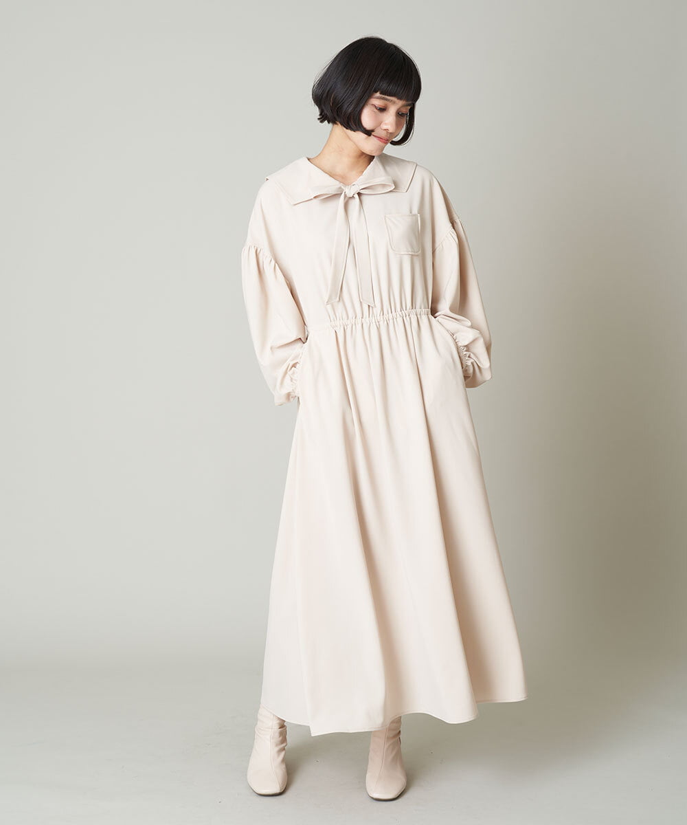 GRL リボンベルト付きビックカラーボリュームスリーブコート - 2