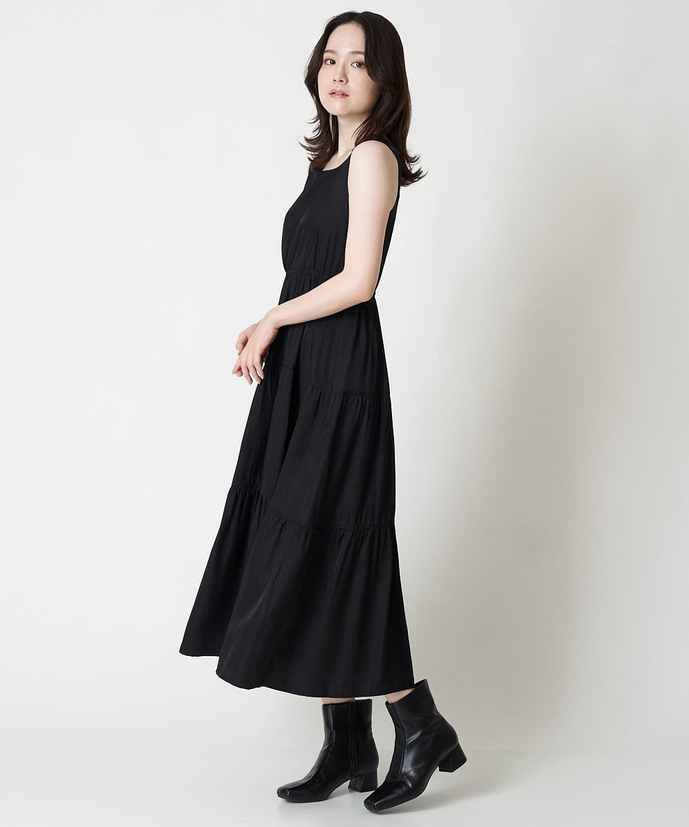 A1EJS63109 A de a.v.v ジャガードボレロ付きティアードワンピ ブラック