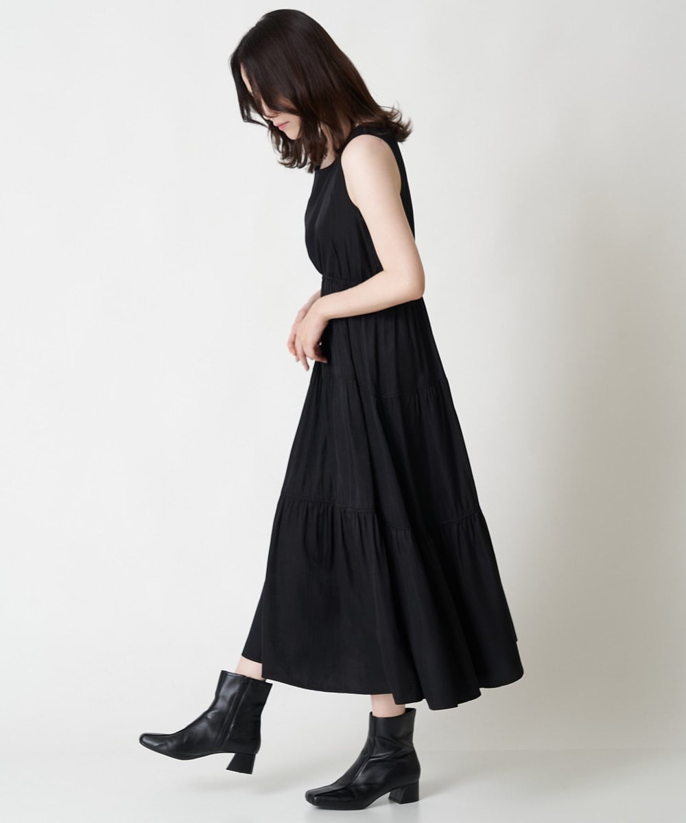 A1EJS63109 A de a.v.v ジャガードボレロ付きティアードワンピ ブラック
