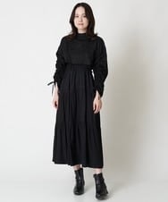 A1EJS63109 A de a.v.v ジャガードボレロ付きティアードワンピ ブラック