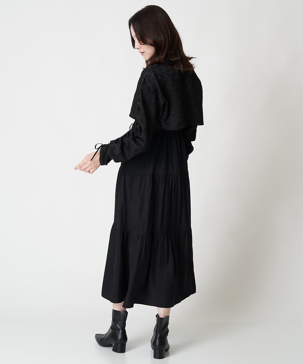 A1EJS63109 A de a.v.v ジャガードボレロ付きティアードワンピ ブラック