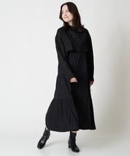 A1EJS63109 A de a.v.v ジャガードボレロ付きティアードワンピ ブラック