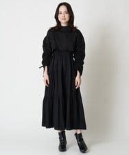 A1EJS63109 A de a.v.v ジャガードボレロ付きティアードワンピ ブラック