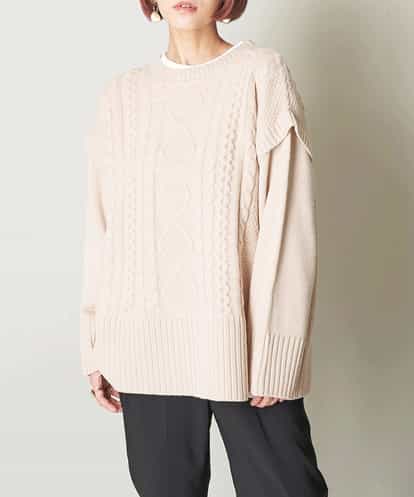 A1FJM01054 A de a.v.v バックレースアップケーブルニット