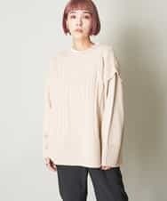 A1FJM01054 A de a.v.v バックレースアップケーブルニット ベージュ