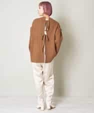 A1FJM01054 A de a.v.v バックレースアップケーブルニット ベージュ