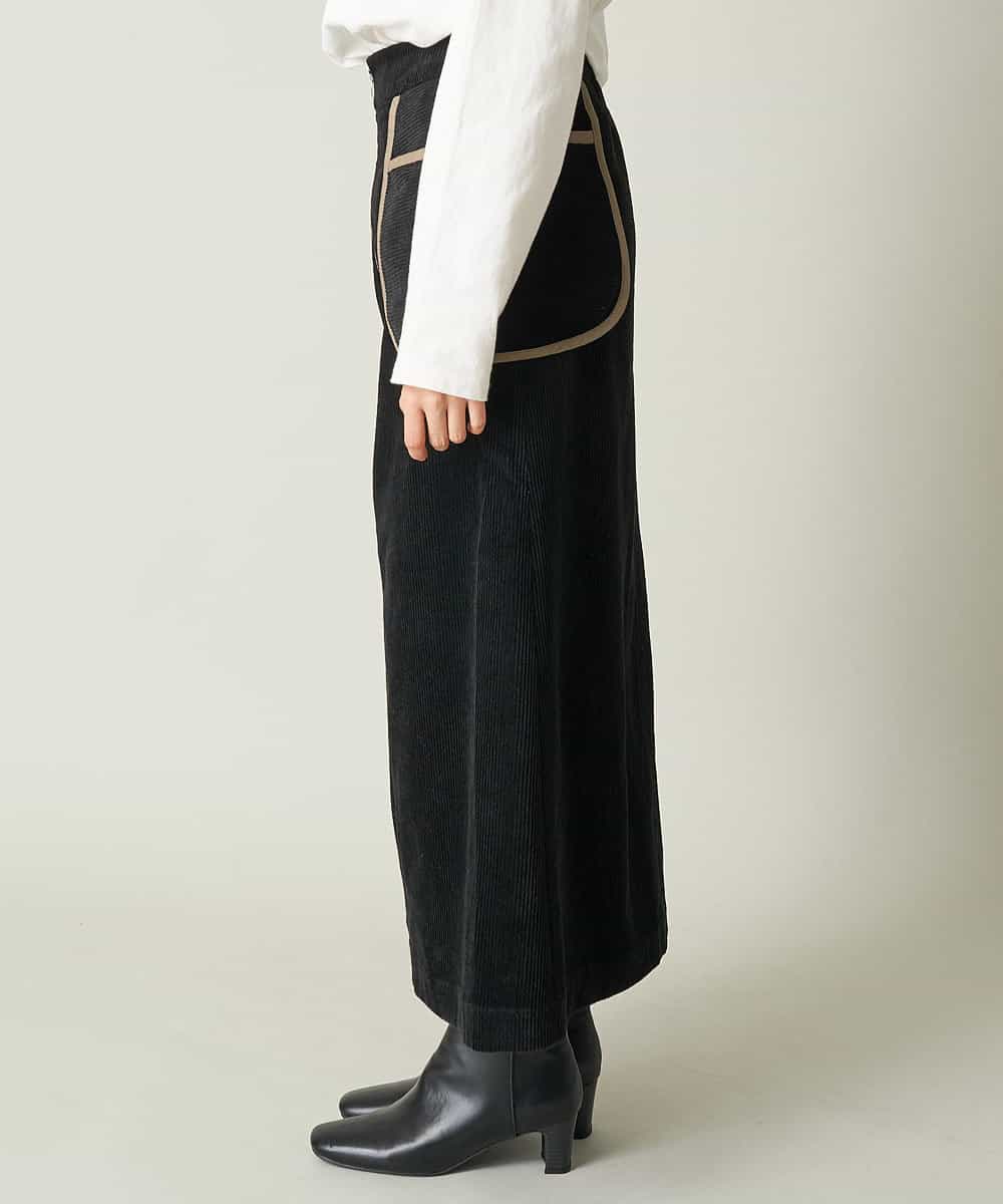 A1HAP08060 A de a.v.v （SET UP対応）配色パイピングコーデュロイスカート カーキ