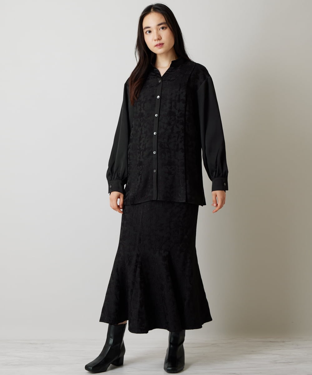Seasonal Wrap入荷 ジャガードハートベルトブルゾン スカートセット