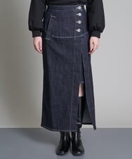A1HDS18072 A de a.v.v レイヤードナローデニムスカート ネイビー