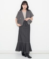 A1HGS21072 A de a.v.v デニムリボンハイウエストマーメイドスカート ブルー