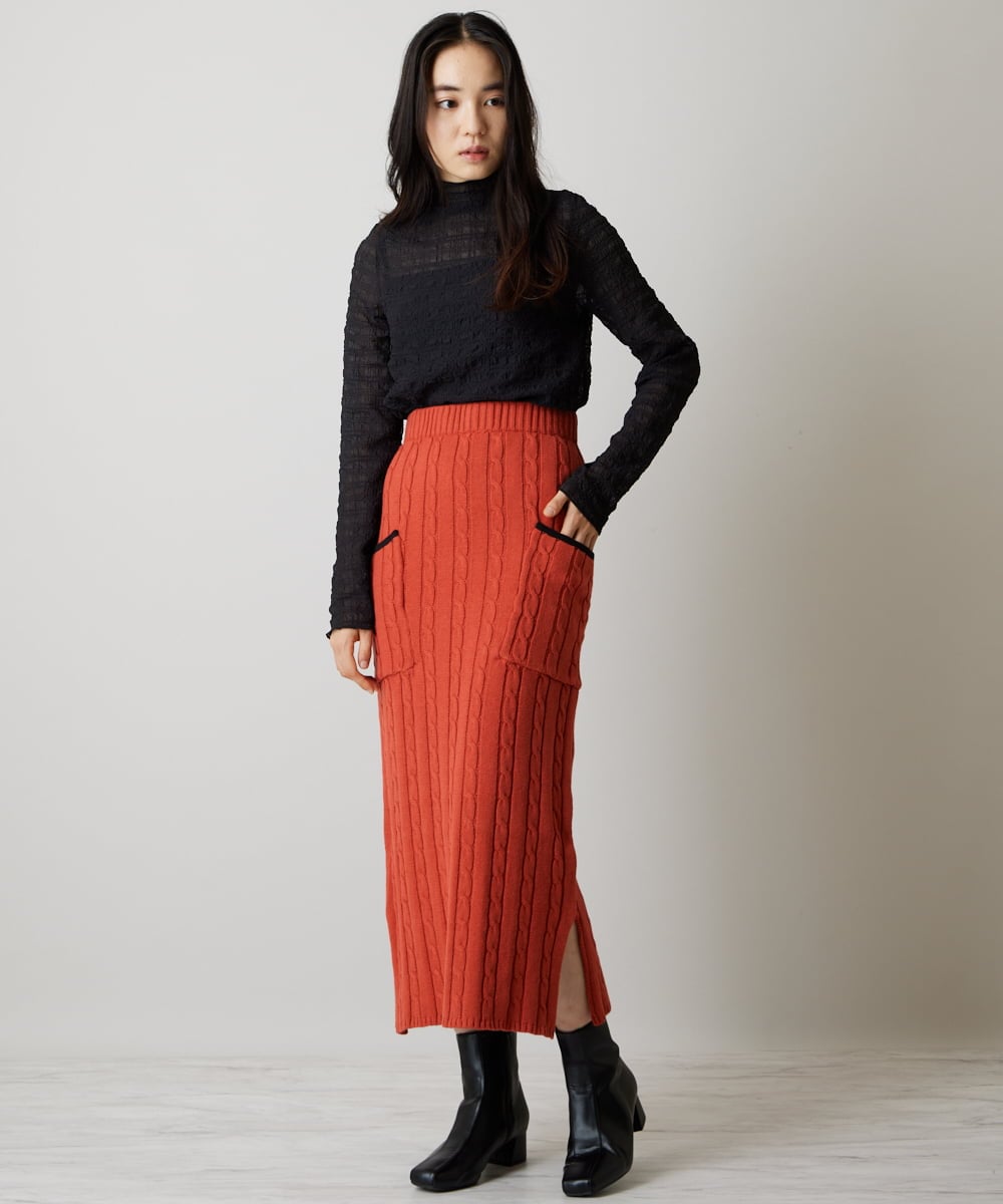 新品!♥️a.v.v♥️Vネックニット&リブニットナロースカートセットアップ。M