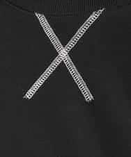 A1KJM18045 A de a.v.v 配色メローチュニックＴシャツ ブラック